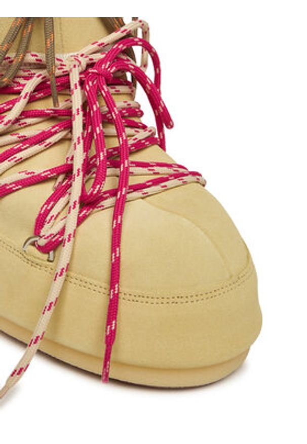 Moon Boot Śniegowce Mb Icon Low Suede Laces 80D1409670 Żółty. Kolor: żółty. Materiał: skóra, zamsz