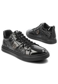 Czarne Sneakersy John Doubare Modne Obuwie Męskie. Okazja: na co dzień. Kolor: czarny. Materiał: skóra, guma #6