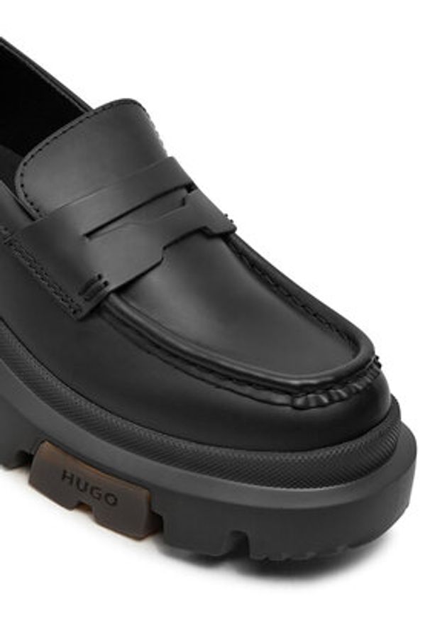 Hugo Loafersy Fabyan 50523315 Czarny. Kolor: czarny. Materiał: skóra