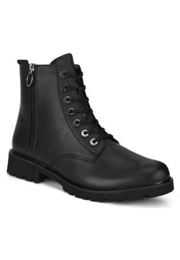 Remonte Trzewiki D8671-01 Czarny. Kolor: czarny. Materiał: skóra