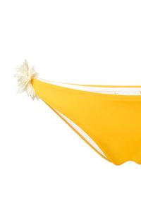 LA REVECHE - Dół od bikini Dasha. Kolor: żółty. Materiał: tkanina. Wzór: aplikacja, kwiaty #3