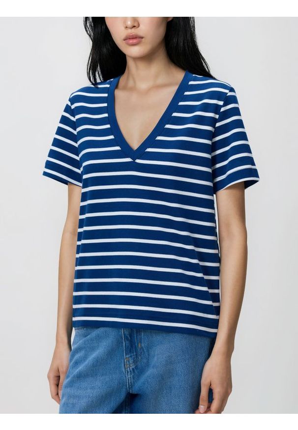 Reserved - T-shirt z bawełny merceryzowanej - wielobarwny. Materiał: bawełna