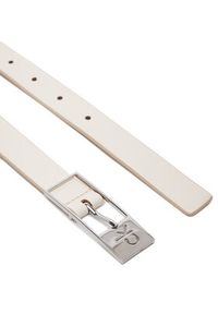 Calvin Klein Pasek Damski Ck Cut Square Buckle 2.0 K60K613155 Biały. Kolor: biały. Materiał: skóra