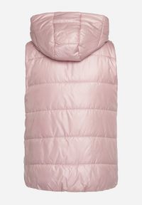 Born2be - Różowa Kamizelka z Odpinanym Kapturem i Kieszeniami Pikowana Aggevia. Kolor: różowy #3