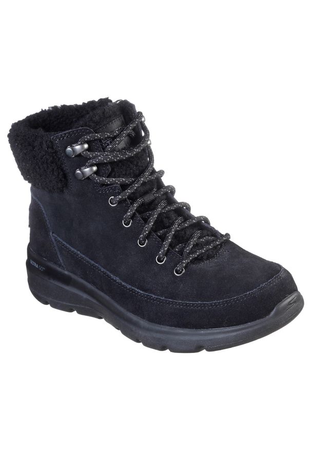 skechers - Buty do chodzenia damskie Skechers Glacial Ultra Woodlands. Wysokość cholewki: za kostkę. Zapięcie: sznurówki. Kolor: czarny. Materiał: guma, syntetyk, skóra, materiał. Szerokość cholewki: normalna. Styl: sportowy
