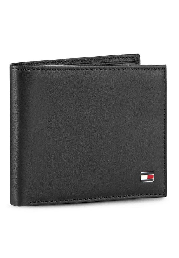 Duży Portfel Męski TOMMY HILFIGER - Eton Mini Cc Wallet AM0AM00655/83365 002. Kolor: czarny. Materiał: skóra