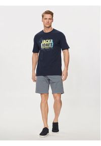 Jack & Jones - Jack&Jones T-Shirt Map 12257908 Granatowy Regular Fit. Kolor: niebieski. Materiał: bawełna #6
