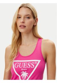 Guess Sukienka codzienna E3GP03 JA914 Czerwony Regular Fit. Okazja: na co dzień. Kolor: czerwony. Materiał: bawełna. Typ sukienki: proste. Styl: casual #3