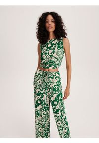 Reserved - Wzorzyste spodnie - wielobarwny. Materiał: wiskoza, tkanina #1