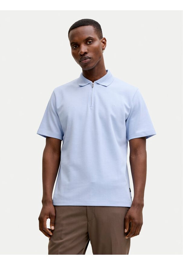 Jack & Jones Polo Rblaethan 12292992 Błękitny Regular Fit. Typ kołnierza: polo. Kolor: niebieski. Materiał: bawełna