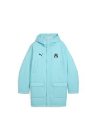 Puma - Męska zimowa kurtka treningowa Olympique Marsylia PUMA. Kolor: niebieski. Sezon: zima