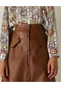 Marella - MARELLA - Brązowa spódnica midi Acqua. Kolor: brązowy. Materiał: wiskoza. Styl: wizytowy, elegancki #4