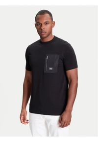 Karl Lagerfeld - KARL LAGERFELD T-Shirt 755046 553235 Czarny Regular Fit. Typ kołnierza: dekolt w karo. Kolor: czarny. Materiał: bawełna