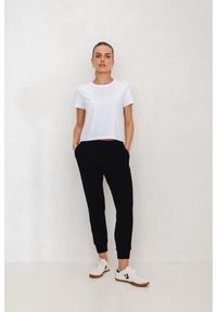 SPODNIE LENA CZARNE M - Flawless. Okazja: na spotkanie biznesowe. Kolor: czarny. Materiał: guma, skóra, materiał, len, bawełna. Długość: długie. Styl: biznesowy, elegancki