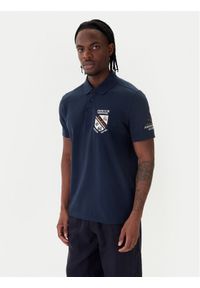 Aeronautica Militare Polo 261PO1915UP00191 Granatowy Regular Fit. Typ kołnierza: polo. Kolor: niebieski. Materiał: bawełna #1