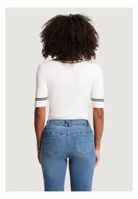 Morgan Bluzka 261-MIREN Biały Slim Fit. Kolor: biały. Materiał: wiskoza #2