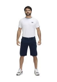 LEONE 1947 APPAREL - Męskie spodenki chino w odcieniach ziemi. Kolor: niebieski. Materiał: tkanina. Sport: fitness