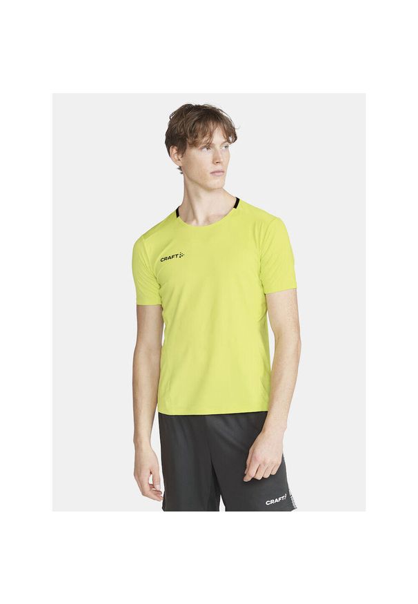 Koszulka treningowa męska Craft 1912753509000. Kolor: żółty. Materiał: poliester. Długość rękawa: krótki rękaw. Długość: krótkie. Sport: kolarstwo