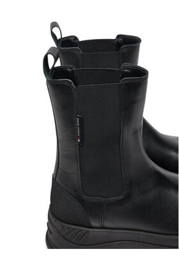 Tommy Jeans Sztyblety Tjw Chelsea Flatform Boot EN0EN02597 Czarny. Kolor: czarny. Materiał: skóra