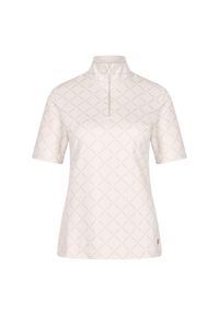 HV POLO - Damska koszulka do jazdy konnej HV Polo Jessy. Typ kołnierza: polo. Kolor: wielokolorowy, biały, beżowy. Długość rękawa: długi rękaw #1