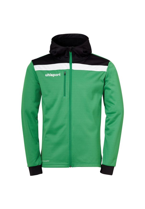 UHLSPORT - Kurtka Uhlsport Offense 23. Typ kołnierza: kaptur. Kolor: wielokolorowy, czarny, zielony. Materiał: polar. Sport: fitness, piłka ręczna