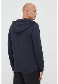 Quiksilver bluza męska kolor granatowy z kapturem gładka. Okazja: na co dzień. Typ kołnierza: kaptur. Kolor: niebieski. Materiał: bawełna. Długość rękawa: raglanowy rękaw. Wzór: gładki. Styl: casual #2