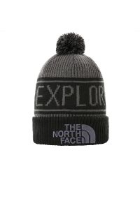 Czapka The North Face Retro Pom Beanie 0A3FMPF9L1 - szara. Kolor: szary. Materiał: dzianina, akryl. Sezon: zima. Styl: retro #1