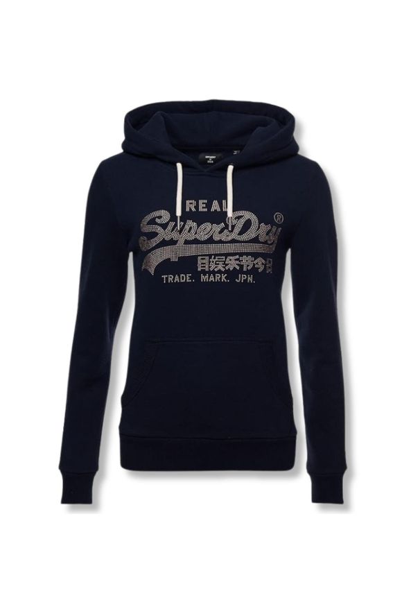 Bluza turystyczna damska Superdry Vl Boho Sparkle Hood. Typ kołnierza: kaptur. Kolor: niebieski. Materiał: poliester, bawełna