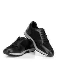 Wittchen - Męskie sneakersy ze skóry zamszowej i licowej czarne. Okazja: na co dzień. Nosek buta: okrągły. Kolor: czarny. Materiał: zamsz, skóra #6