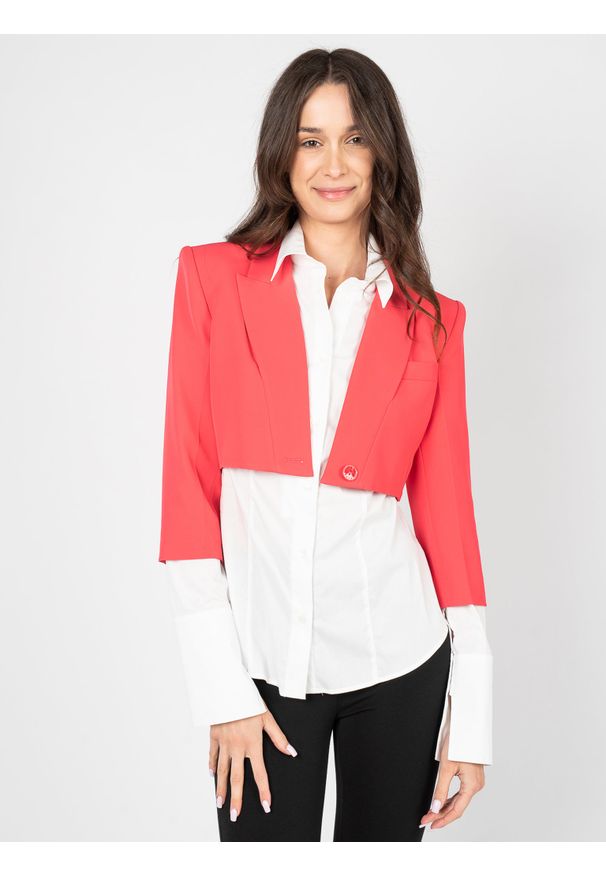 Patrizia Pepe Żakiet | DS1421/AB73 | Kobieta | Różowy. Kolor: różowy. Materiał: elastan, poliester. Długość: krótkie. Styl: elegancki