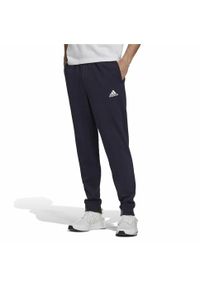 Długie Spodnie Dresowe Adidas Fit Tapered Cuff Niebieski. Kolor: biały, wielokolorowy, niebieski. Materiał: dresówka. Długość: długie