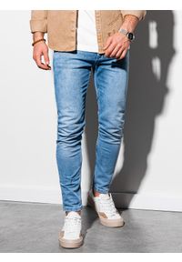 Ombre Clothing - Spodnie męskie jeansowe P1007 - jasnoniebieskie - XXL. Kolor: niebieski. Materiał: jeans. Styl: klasyczny #2