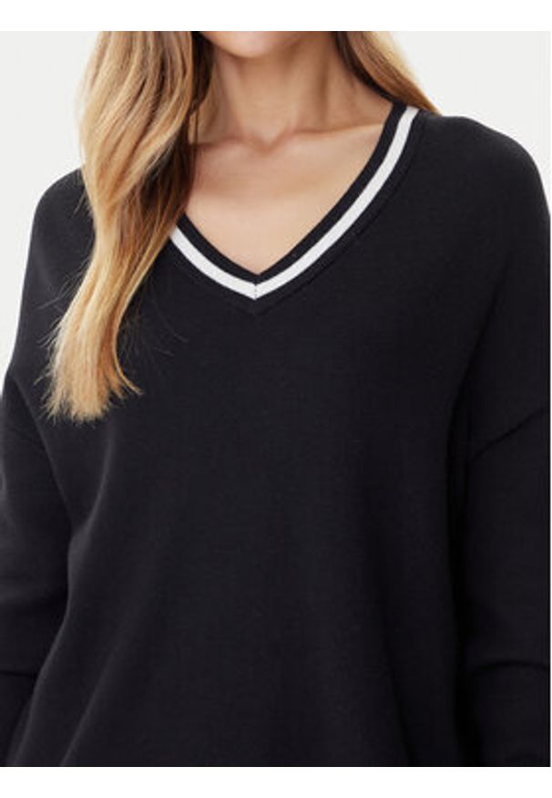 Liu Jo Sport Sweter TF5229 MS59L Czarny Regular Fit. Kolor: czarny. Materiał: syntetyk. Styl: sportowy