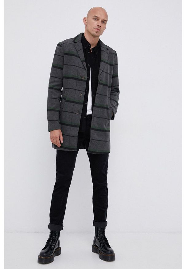 !SOLID - Solid - Płaszcz. Okazja: na co dzień. Kolor: szary. Materiał: materiał. Styl: casual