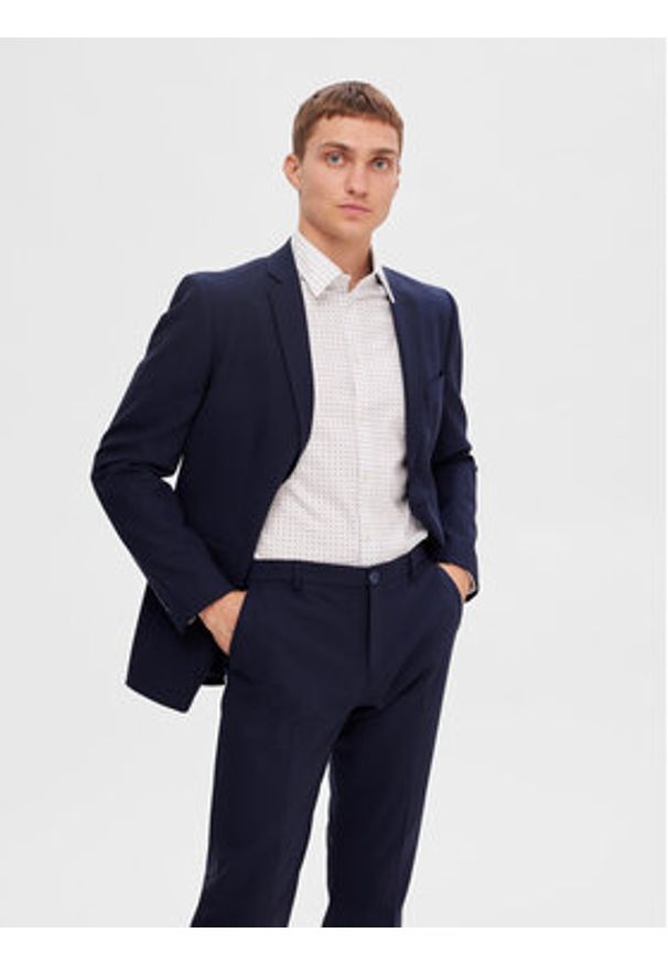 Selected Homme Koszula 16087706 Biały Slim Fit. Kolor: biały. Materiał: bawełna