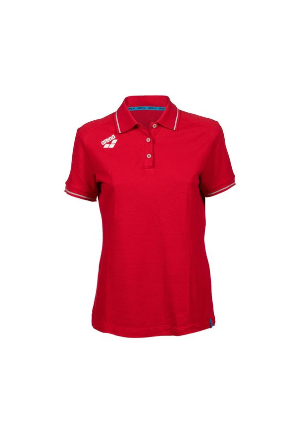 Koszulka polo damska Arena Team Polo shirt Solid Cotton. Typ kołnierza: polo. Kolor: czerwony. Materiał: bawełna, dzianina. Wzór: jednolity. Styl: sportowy