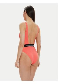 Calvin Klein Swimwear Strój kąpielowy KW0KW02357 Koralowy. Kolor: pomarańczowy. Materiał: syntetyk