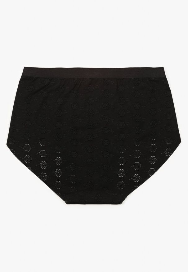 Born2be - Czarna Bielizna Modelująca Majtki z Wysokim Stanem Lilivirae. Stan: podwyższony. Kolor: czarny. Materiał: jeans