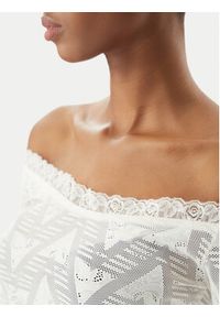 Adidas - adidas Bluzka Lace Bardot KE3458 Biały Slim Fit. Kolor: biały. Materiał: syntetyk #3