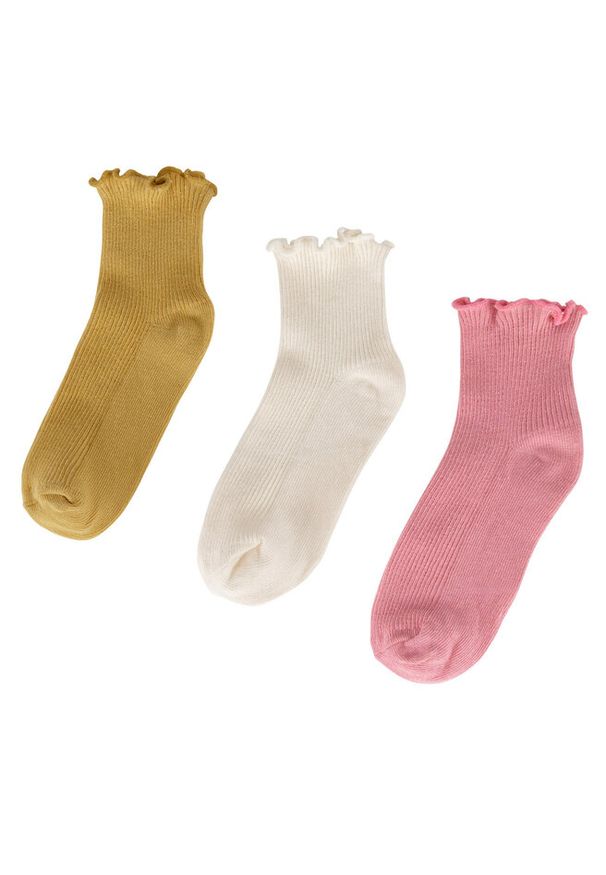 Jenny - Zestaw 3 par niskich skarpet dziecięcych JENNY. Kolor: żółty