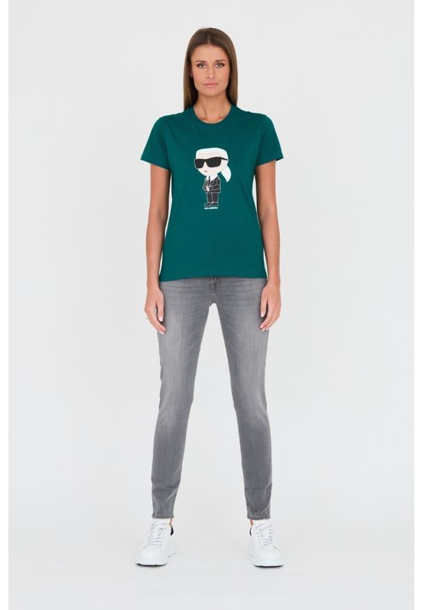 Karl Lagerfeld - KARL LAGERFELD Zielony t-shirt Karl. Kolor: zielony