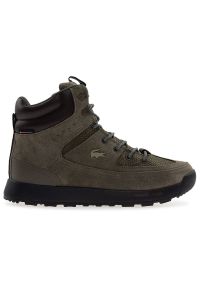 Buty męskie Lacoste Urban Breaker SFS 221 750CMA0033-257 - zielone. Zapięcie: sznurówki. Kolor: zielony. Materiał: guma, zamsz, skóra, materiał. Szerokość cholewki: normalna. Technologia: Primaloft. Sezon: zima