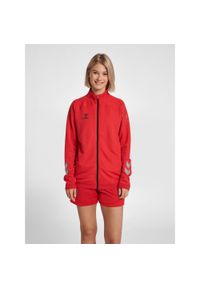 Bluza do piłki ręcznej damska Hummel hml LEAD poly zapinana na zamek. Kolor: czerwony, różowy, wielokolorowy. Sport: fitness