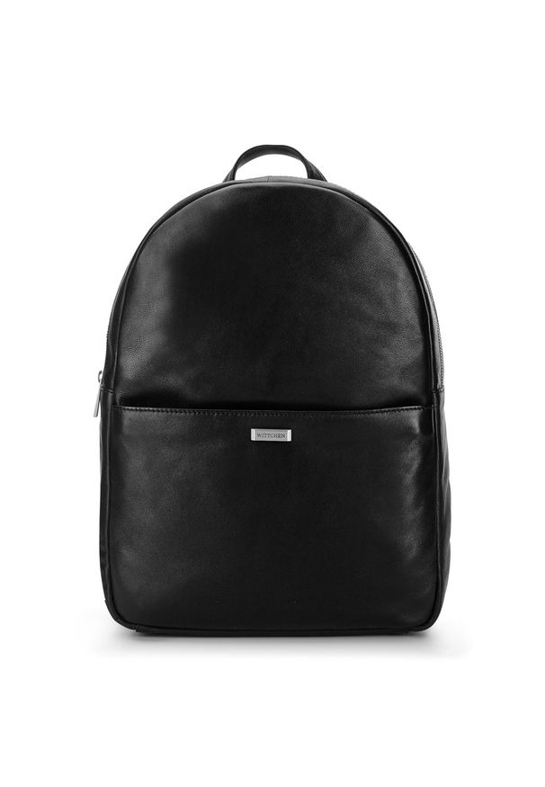 Wittchen - Męski plecak na laptopa z miękkiej skóry. Kolor: czarny. Materiał: skóra. Styl: biznesowy, klasyczny, elegancki, casual