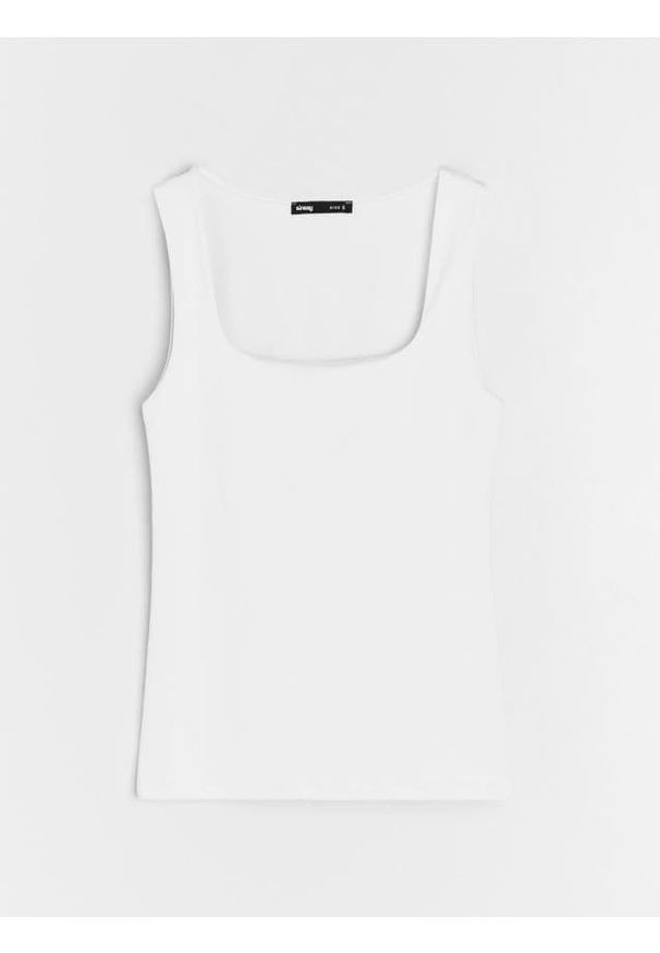 Sinsay - Klasyczny top - biały. Kolor: biały. Styl: klasyczny