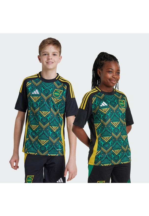 Adidas - Koszulka Jamaica 24 Away Kids. Kolor: czarny. Materiał: materiał