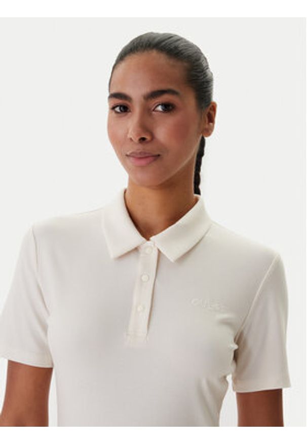 Guess Body V6RP00 KD772 Biały Slim Fit. Kolor: biały. Materiał: lyocell