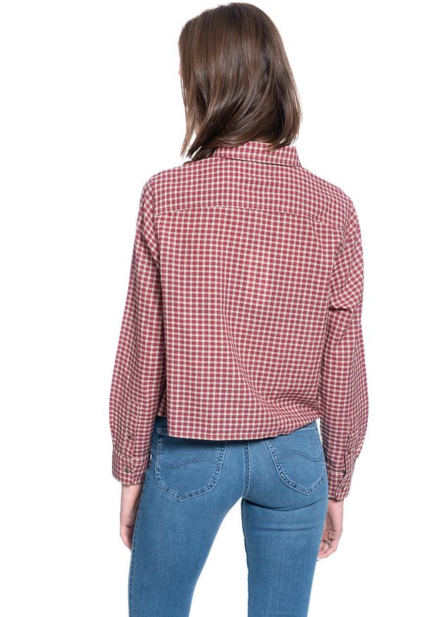 Wrangler - DAMSKA KOSZULA MATERIAŁOWA WRANGLER EXPLORER SHIRT PYRAMID SAND W5R05HC01 112130300. Materiał: materiał
