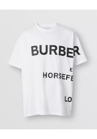 Burberry - BURBERRY - Biała koszulka z nadrukiem Horseferry. Kolor: biały. Materiał: bawełna. Wzór: nadruk #2