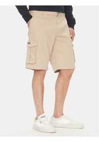 Aeronautica Militare Szorty materiałowe 251BE256CT3511 Beżowy Regular Fit. Kolor: beżowy. Materiał: bawełna #1